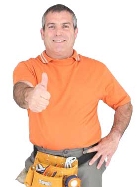 Mesquite sprinkler repair technician gives the thumbs up